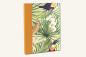 Preview: Writing book with motif Ara, colorful, palm leaves